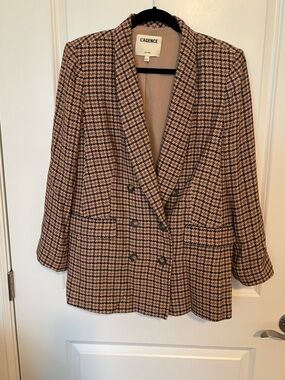 L’Agence Houndstooth Print Blazer